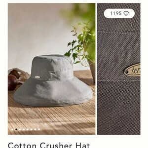 Anthropologie cotton crusher hat in olive